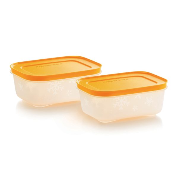 TUPPERWARE ESSENTIALS FREEZER MATES SHALLOW CONTAINER 2 PIECE SET
